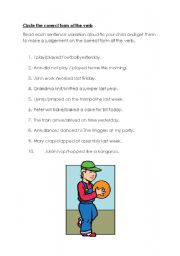 English Worksheet: Regular Past Tense Identification