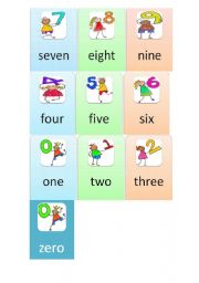 English Worksheet: Numbers Flashcards