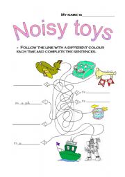 English Worksheet: NOISY TOYS