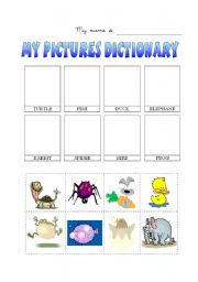 English worksheet: Animals-disctionary