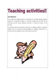 English Worksheet: some simple teaching activities