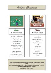 English Worksheet: Welcome Bookmarks