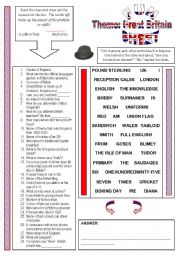 English Worksheet: Fun Sheet Theme: Great Britain