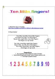 English Worksheet: Ten little fingers 