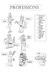 English Worksheet: PROFESSIONS