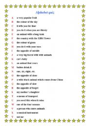 English Worksheet: The alphabet quiz