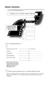 English Worksheet: Writing a Good Film Review