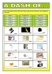 English Worksheet: A dash of...