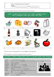 English Worksheet: Food 