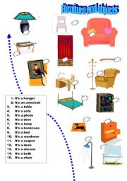 English Worksheet: Furniture and objects match