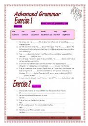 English Worksheet: 6 PAGES OF ADVANCED GRAMMAR EXERCISES WITH A KEY