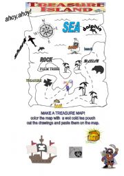 English Worksheet: treasure map