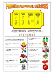 English Worksheet: Personal and Possessive Pronouns