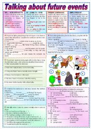 English Worksheet: Talking about future events  (fully editable, keys included)