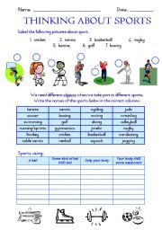 English Worksheet: Sport and equipment used