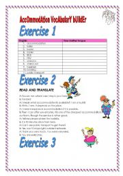 English Worksheet: 4 exercises Accommodation and travelling Vocabulary Builder