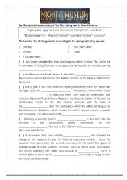 English Worksheet: Night at th Museum: Battle of the Smithsonian