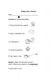 English Worksheet: Punctuation
