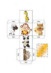 English Worksheet: DICE - LEARNING ABOUT MAMMALS - KEY INCLUDED