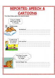 English Worksheet: Reported Speech & Cartoons