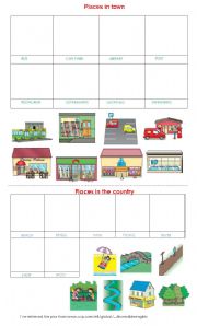 English Worksheet: Places in town and in the country 