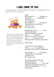 English worksheet: Song: I will come to you