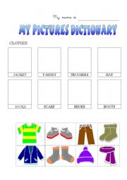 English Worksheet: Clothes-dictionary