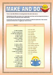 English Worksheet: Make and Do