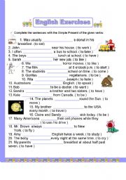 English Worksheet: Exercises - Simple Present
