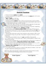 English Worksheet: Classroom Procedures