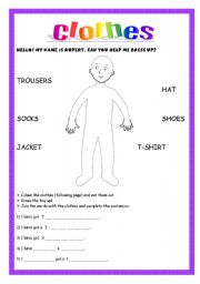 English worksheet: Clothes