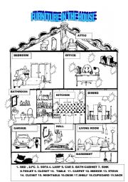 English Worksheet: FURNITURE IN THE HOUSE