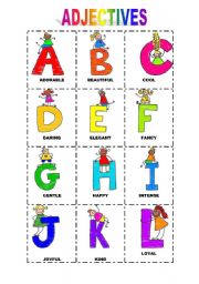English Worksheet: ADJECTIVES AND LETTERS