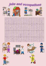 English Worksheet: WORDSEARCH JOBS AND OCCUPATIONS