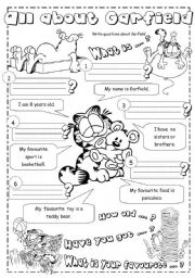 English Worksheet: all about garfield