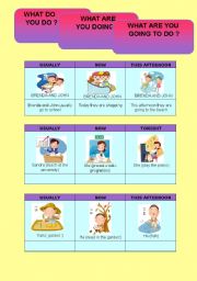 English worksheet: Present simple - Present Be-ing