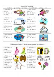 English Worksheet: What do you like?