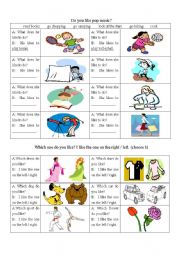 English Worksheet: What do you like?