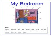 English worksheet: Objects in a bedroom