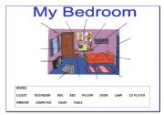 English Worksheet: Objects in a bedroom