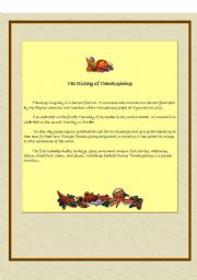 The history of Thanksgiving