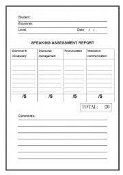 Speaking assessment report