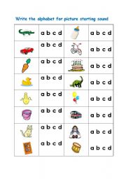 English Worksheet: Circle the correct alphabet Part 1 (A B C D)