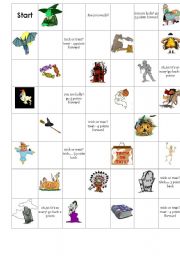 English Worksheet: Halloween game