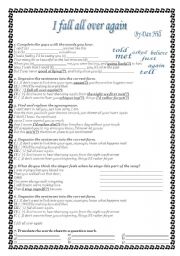 English Worksheet: I fall all over again