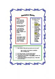 English Worksheet: Quotation Marks