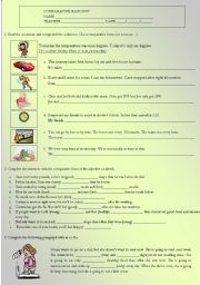 English Worksheet: Comparatives