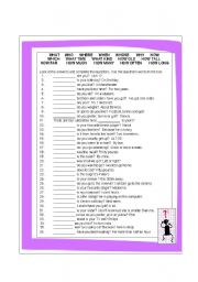 English Worksheet: Question Words