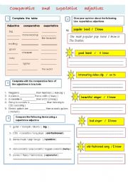 English Worksheet: comparative superlative consolidation