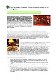 English Worksheet: Eating out in Dublin